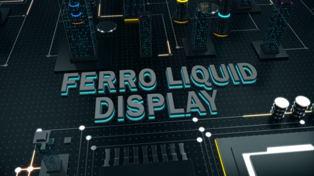 3D-Animation-futuristische-digitale-Stadt-mit-Konzept-Ferro-Liquid-Display