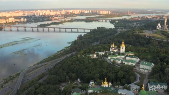 Kiev-Pechersk-Lavra-at-sunset,-Kiev,-Ukraine