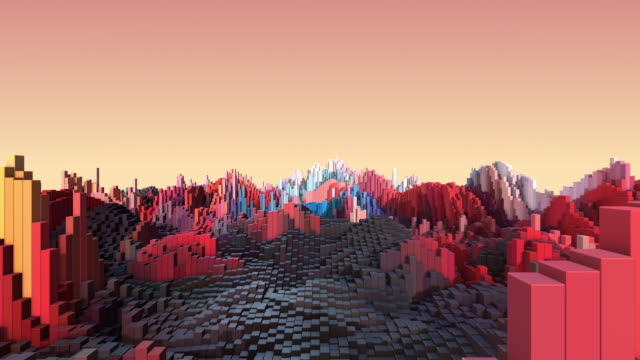 Abstrakte-3D-Metropolitan-City-Kamera-Fluganimation