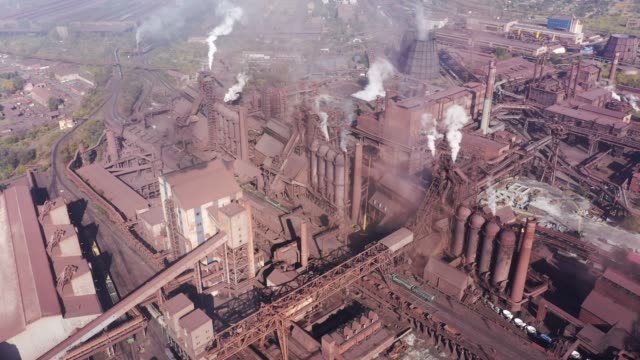 Aerial-view-of-a-metallurgical-plant.-Blast-furnaces