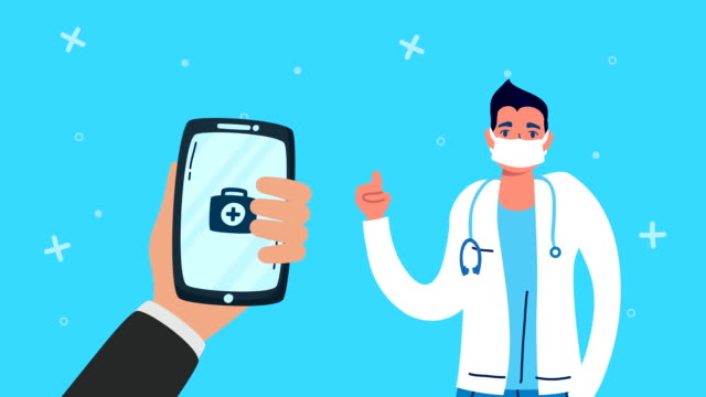 Smartphone-mit-Online-Arzt-Technologie