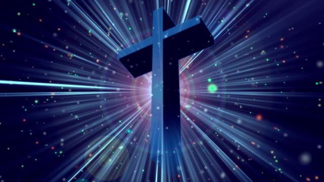 Gottesdienst-Cross-Blue-Loopable-Hintergrund