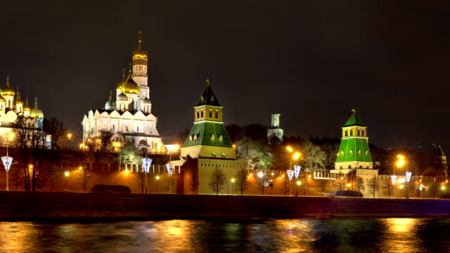 Panoramic-overview-of-downtown-Moscow-with-Kremlin-at-night-time