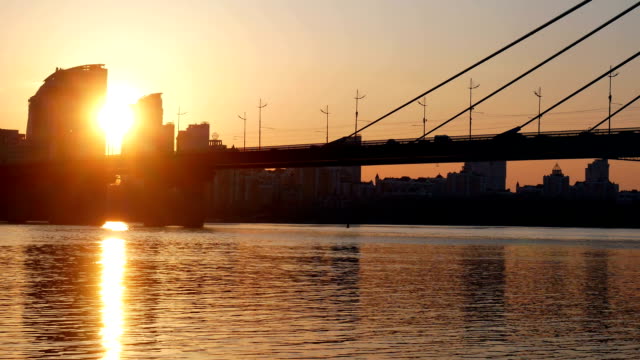 Sunset-river-bridge-city