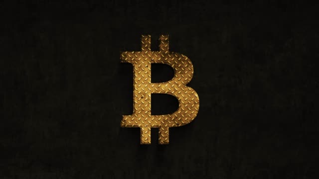 Bitcoin-Zeichen-im-Laufe-der-Zeit-auf-Grunge-hintergrund-rosten