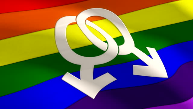 Wehende-Regenbogenflagge-Gay
