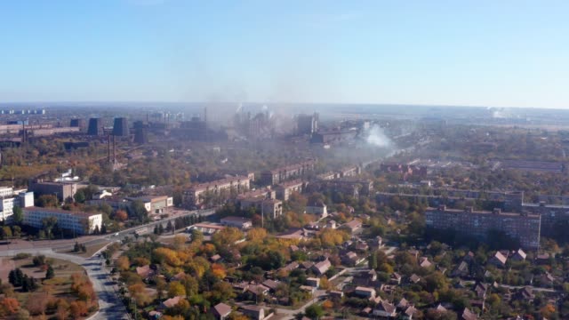 Environmental-pollution.-Aerial-view.-Smog-over-a-residential-area