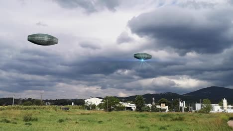 UFO-fliegt-über-eine-Stadt