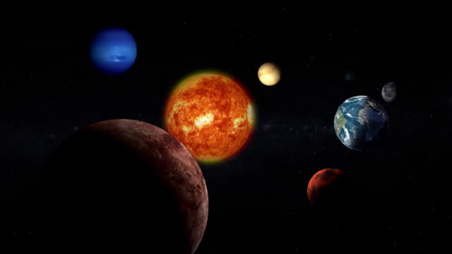 Solar-System-Earth-View-From-Space-Loop---Stock-video