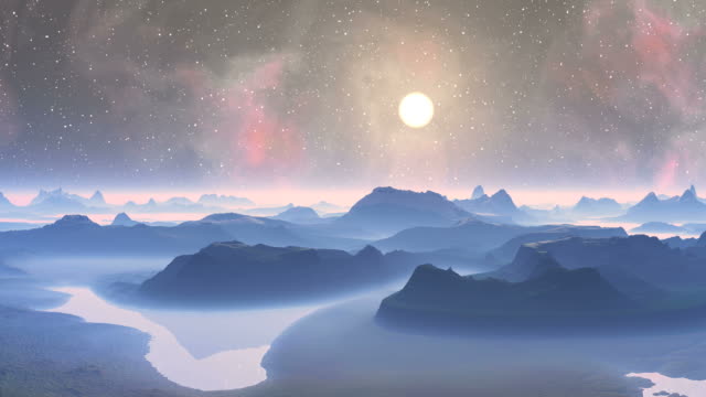 Sonnenaufgang-auf-einem-fremden-Planeten