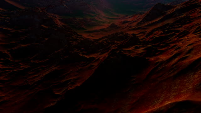 Day-to-night-fly-through-animation-of-a-rocky-deserted-exoplanet-with-early-signs-of-life