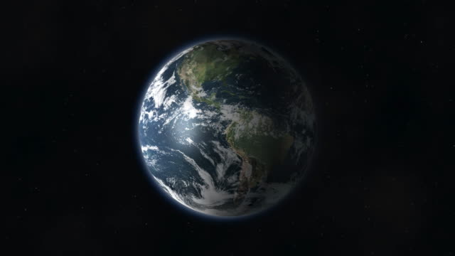 Earth-viewed-from-space,-rotating-slowly