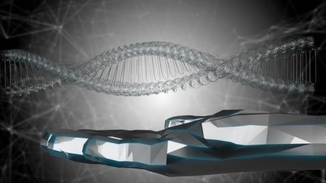 AI-genetic-engineering-DNA-helix-molecule-from-stem-cell-for-biotech