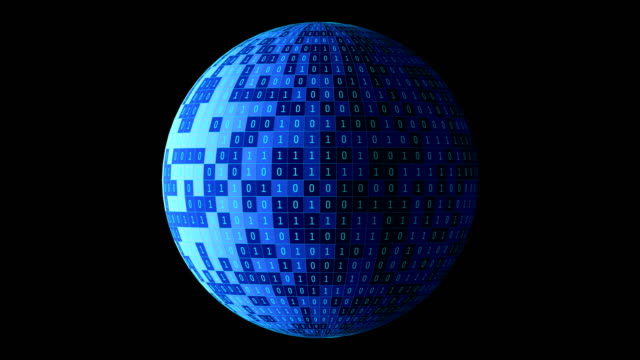 números-binarios-o-01-bola-o-esfera-aislado-en-negro.-La-pantalla-del-ordenador-en-monitor-matriz-de-fondo,-código-de-datos-Digital-en-concepto-de-tecnología-de-hacker-o-de-seguridad.-3D-Resumen-ilustración