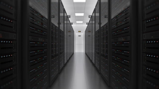 Server-Racks-In-einem-modernen-Rechenzentrum.-Technologie-im-Zusammenhang-mit-4-K-Cg-Animation.
