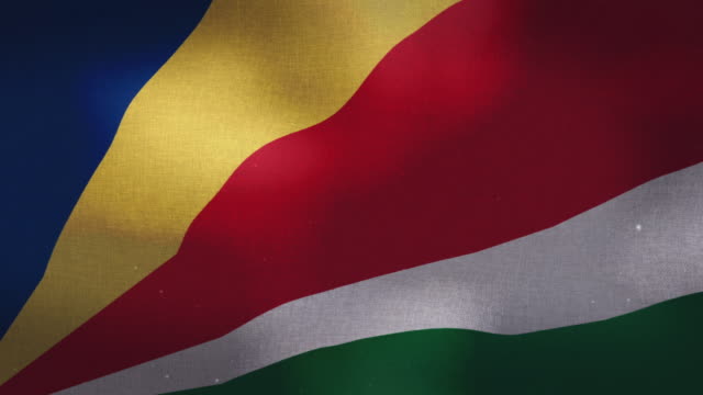 Seychellen-Nationalflagge---winken