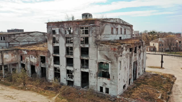 Flight-over-the-destroyed-factory.