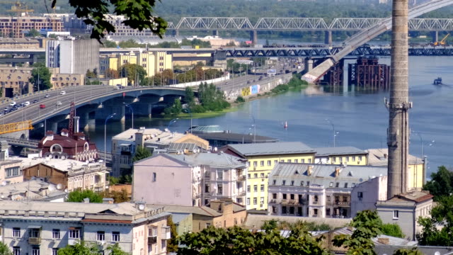 Panoramic-video-clip-views-of-the-embankment-of-the-Dnieper