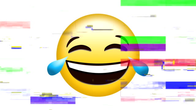 Lachendes-Gesicht-Emoji-und-Pixel-Rausch