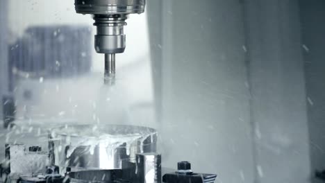 Machine-manufacturing-at-plant-slow-mo.-Robotic-tooling-slowmotion-closeup