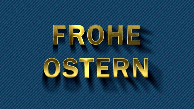 Colored-particles-turn-into-blue-background-and-text---Frohe-Ostern