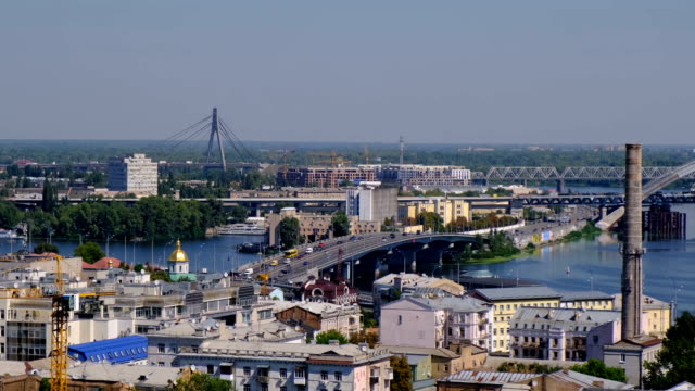 Panorama-Videoclip-Ansichten-der-Böschung-des-Dnjepr