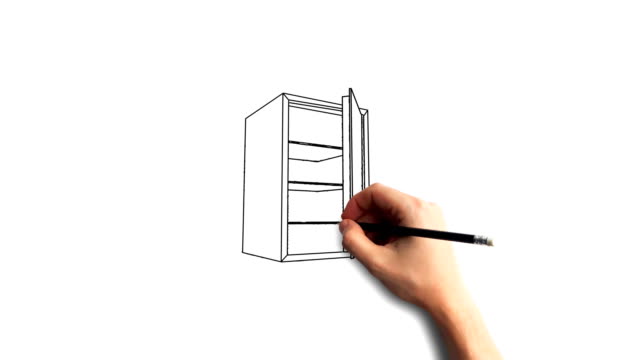 Pizarra-Stop-Motion-estilo-animación-dibujo-a-mano-la-caja-fuerte
