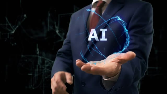 Geschäftsmann-zeigt-Konzept-Hologramm-AI-auf-seiner-hand