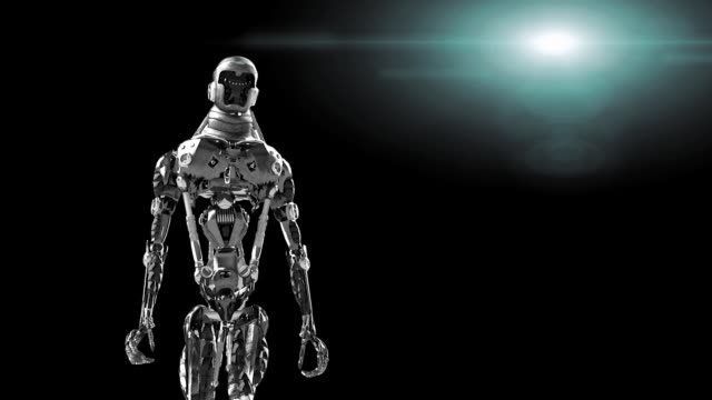Funcionamiento-cyborg,-robot-de-caminar-render-3D