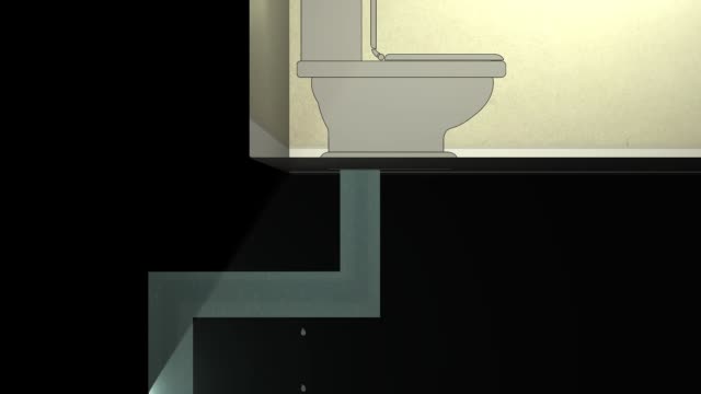 Bad-Sanitär-Animationsserie---undichte-Leitung