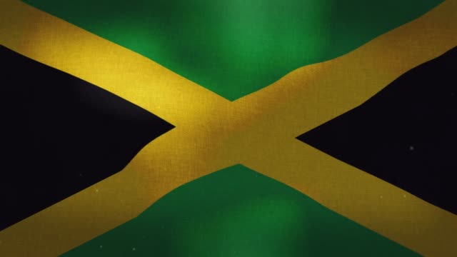 Bandera-Nacional-de-Jamaica-agitando