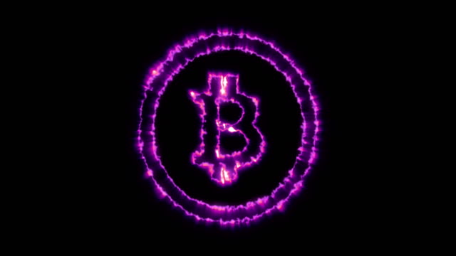 Animación-del-símbolo-de-la-apariencia-Bitcoin-con-el-canal-alfa