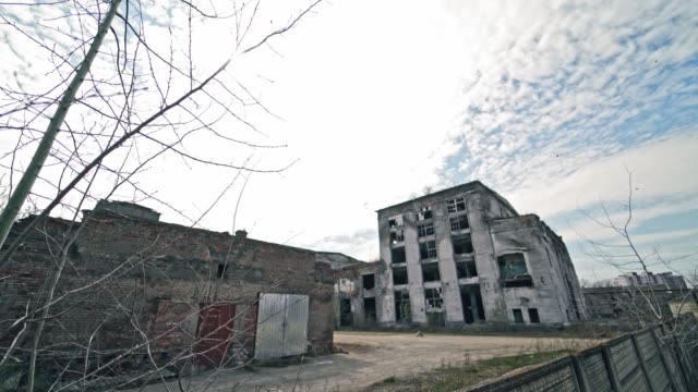 Desolate-place-with-ruined-empty-buildings-outdoors