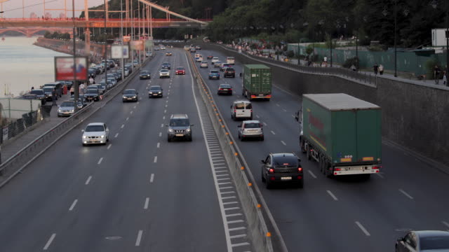 Traffic-Time-Lapse,-Intensive-Traffic-in-the-streets-of-Kiev,-Ukraine.-Includes-Taksim-Square-way-bosphorus-bridge-way.-Time-lapse-video-Kiev,-Ukraine