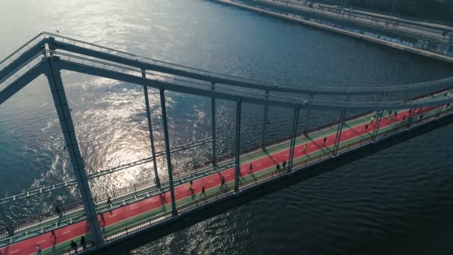 Marathon-running-on-the-footbridge.