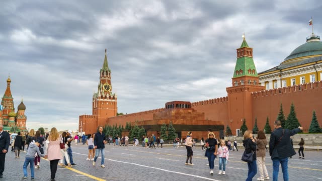 Timelapse-of-red-square-in-Moscow,-Russia