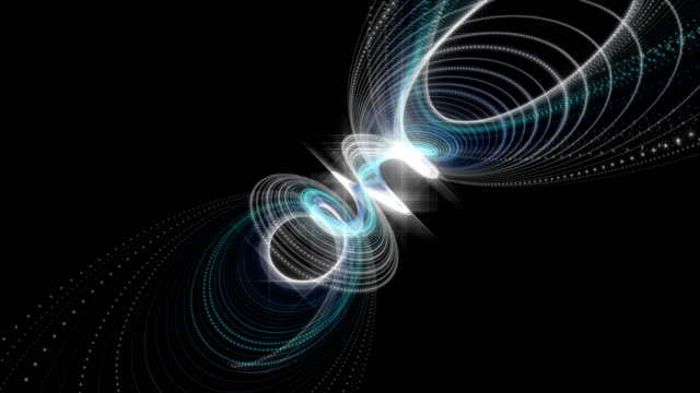 Futuristic-animation-with-particle-stripe-object-and-light-in-slow-motion,-loop-HD