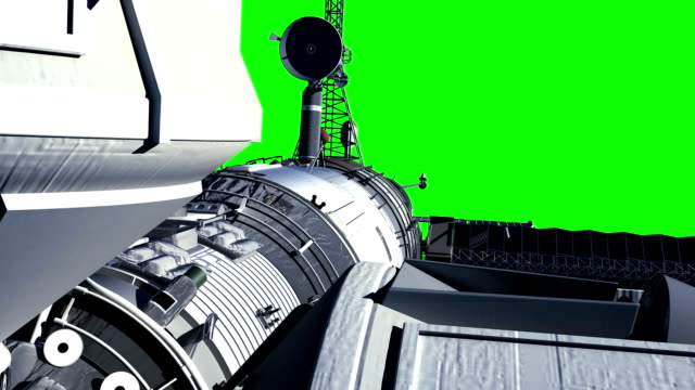 Estación-espacial-en-pantalla-verde