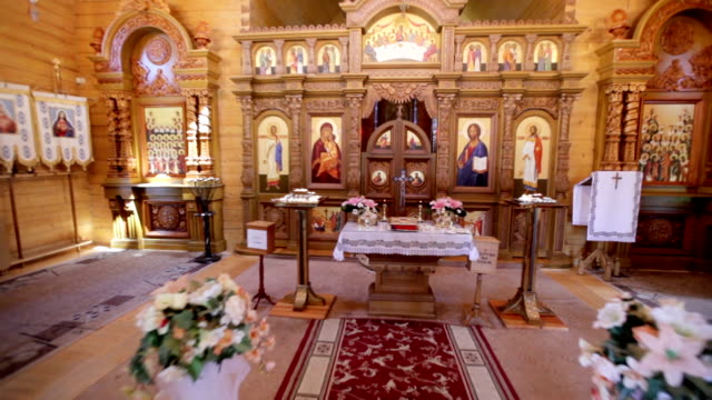 Interior-of-a-Christian-wooden-church