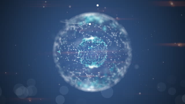 Flugwege-über-den-Planeten,-blauer-Hintergrund-der-transparenten-Erde-mit-Licht-Plexus-Netzwerk-über-blauen-Raum-Hintergrund.