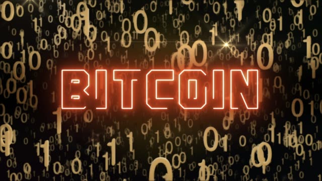 Concepto-Golden-Bitcoin-con-código-digital
