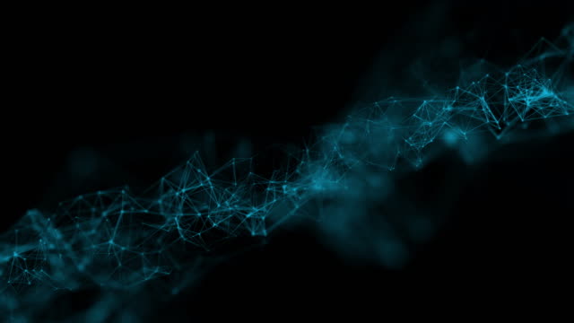 3D-Render-Linie-Punkt-verbinden-Muster-digitaler-Cyber-Raum,-futuristische-IoT-Internet-der-Sache-Online-Innovation-Computer-intelligente-Technologie-Hintergrund