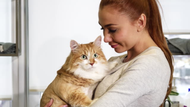 Happy-beautiful-woman-cuddling-with-her-gorgeous-ginger-cat