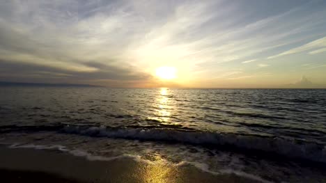 Meer-Sonnenuntergang,-schöne-Natur-Szene,-Ozean,