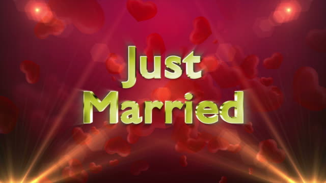 Just-Married-Text-Animation,-4k