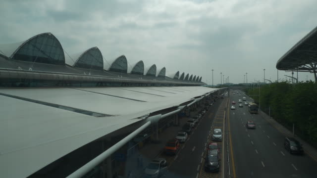 Tageslicht-shanghai-Flughafen-Verkehr-Straße-Panorama-4k-china
