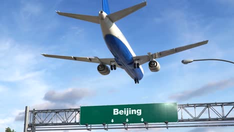 Flugzeug-Landung-Beijing