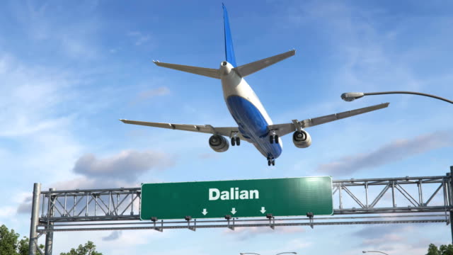 Flugzeug-Landung-Dalian