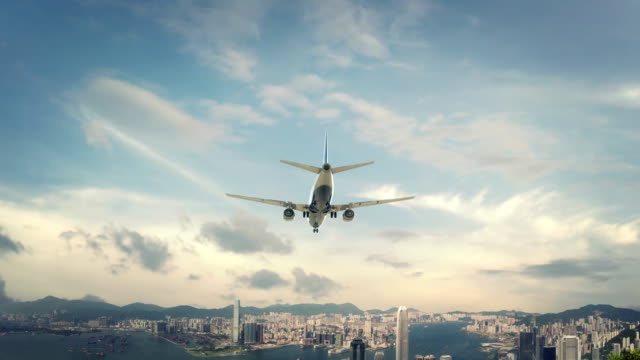 Flugzeug-Landung-Hong-Kong-China-zweite-version