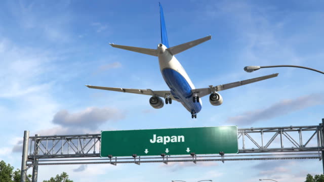 Flugzeug-Landung-Japan